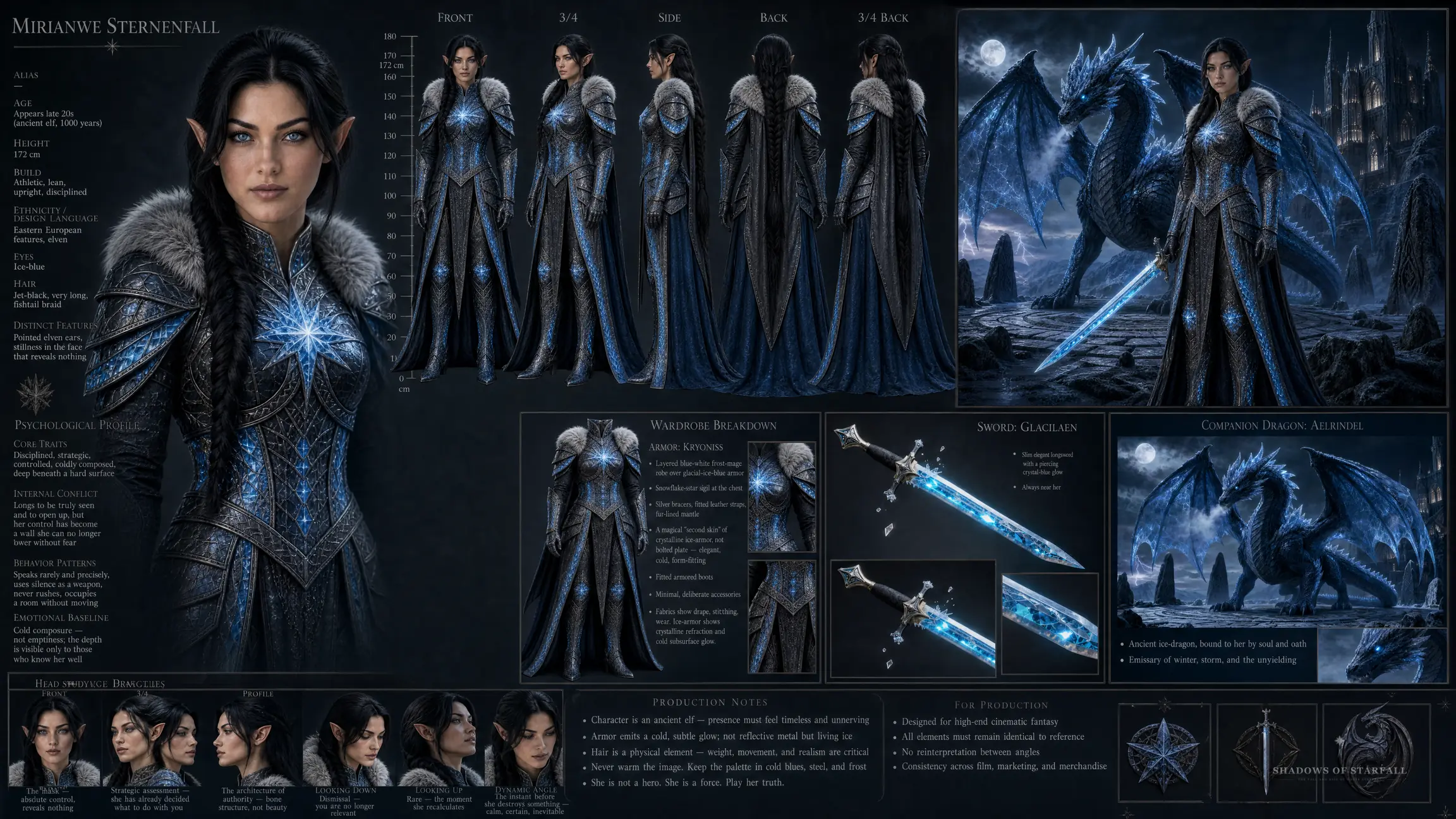 Design sheet of Mirianwe Starfall