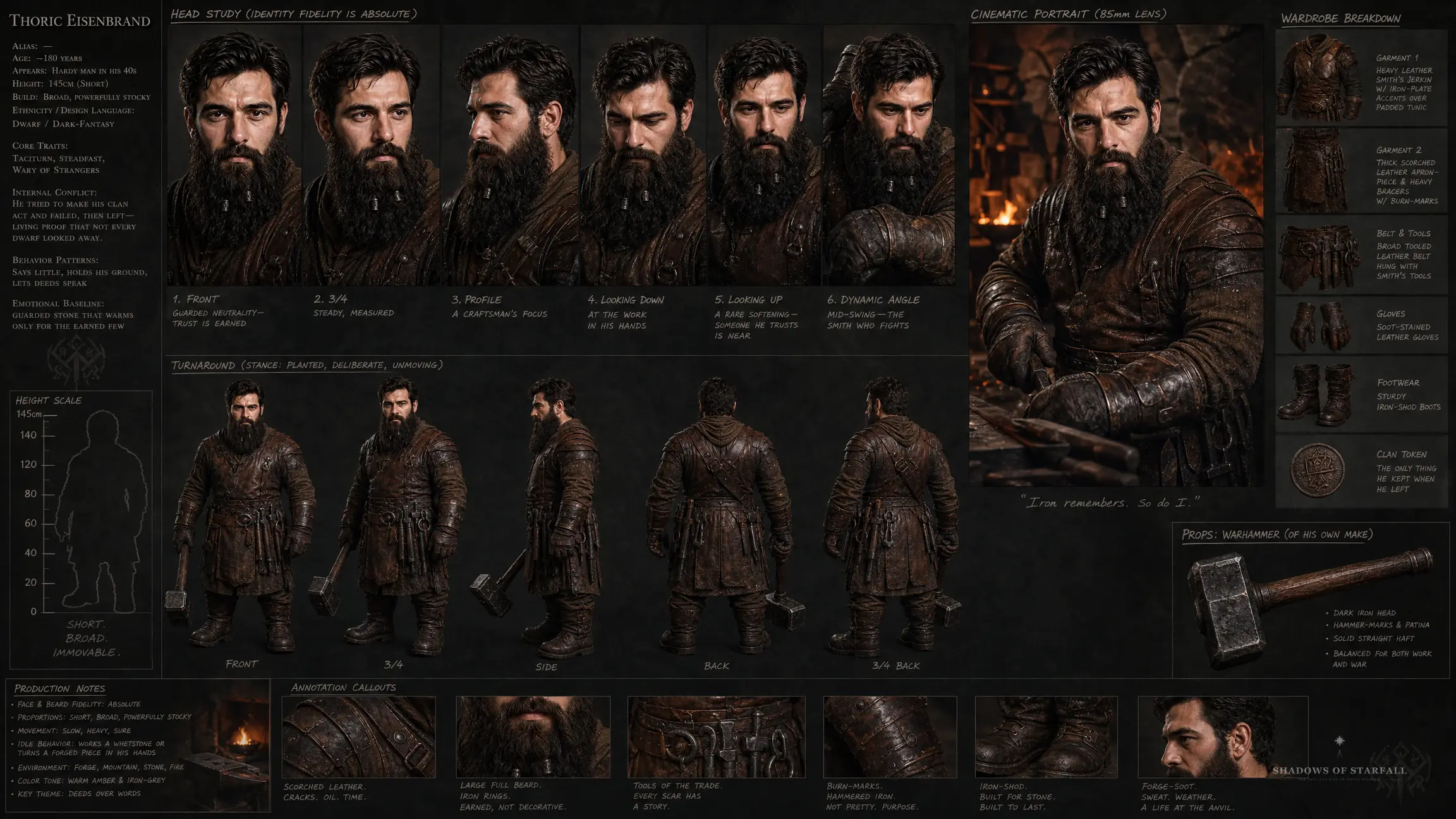 Design sheet of Thoric Ironbrand