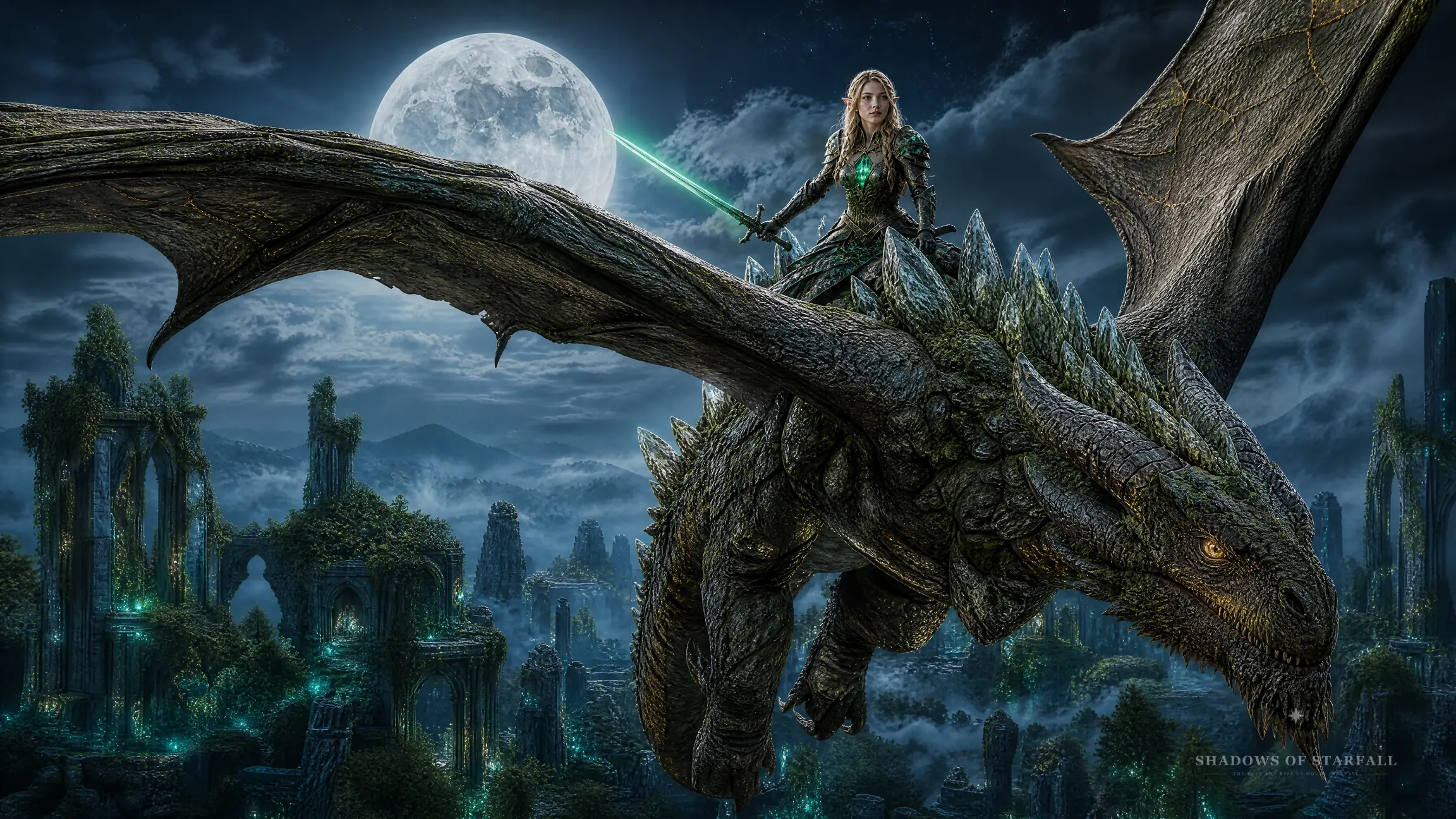 Cindeya Starfall with her dragon Paelias