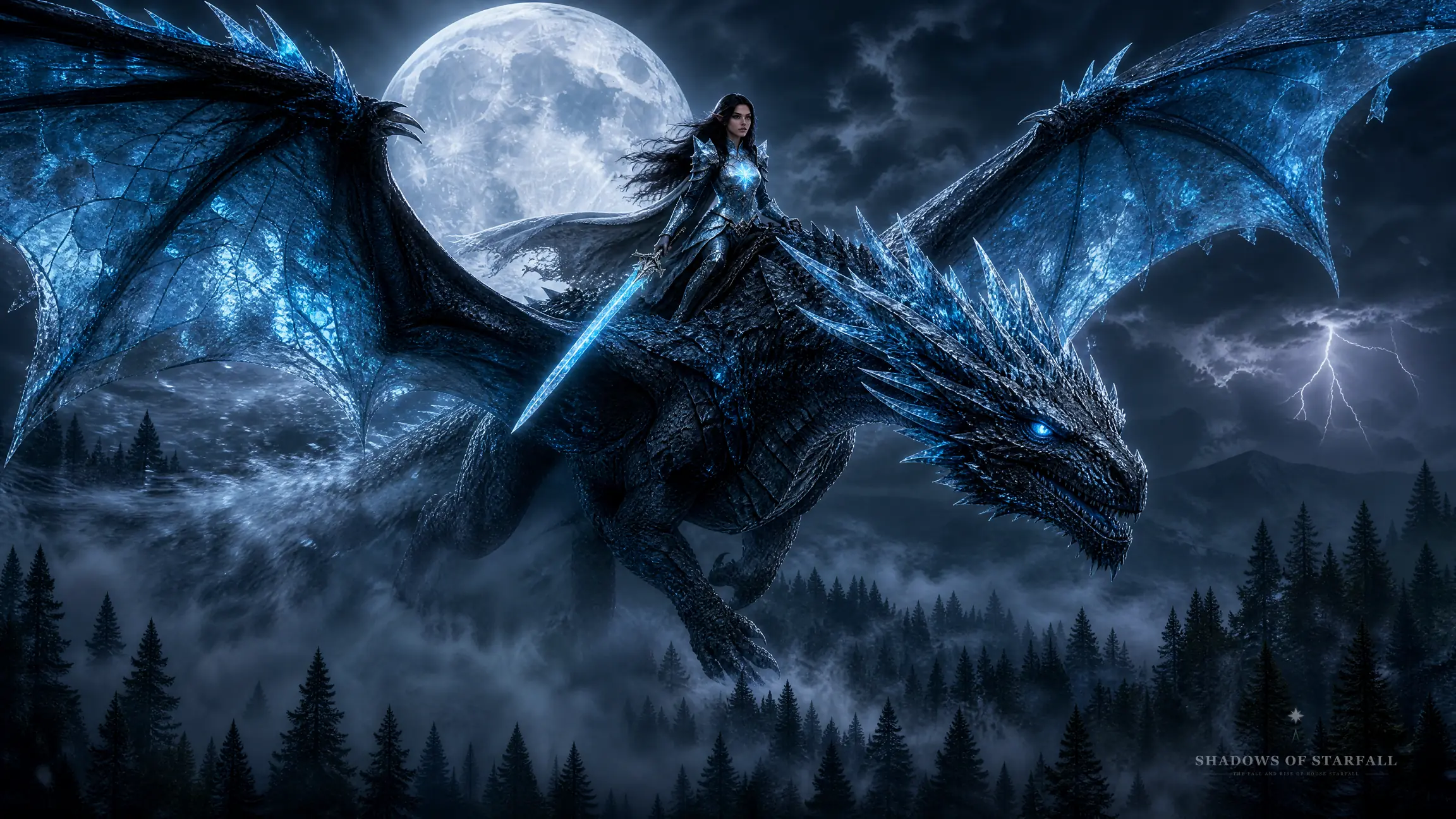 Mirianwe Starfall with her dragon Aelrindel