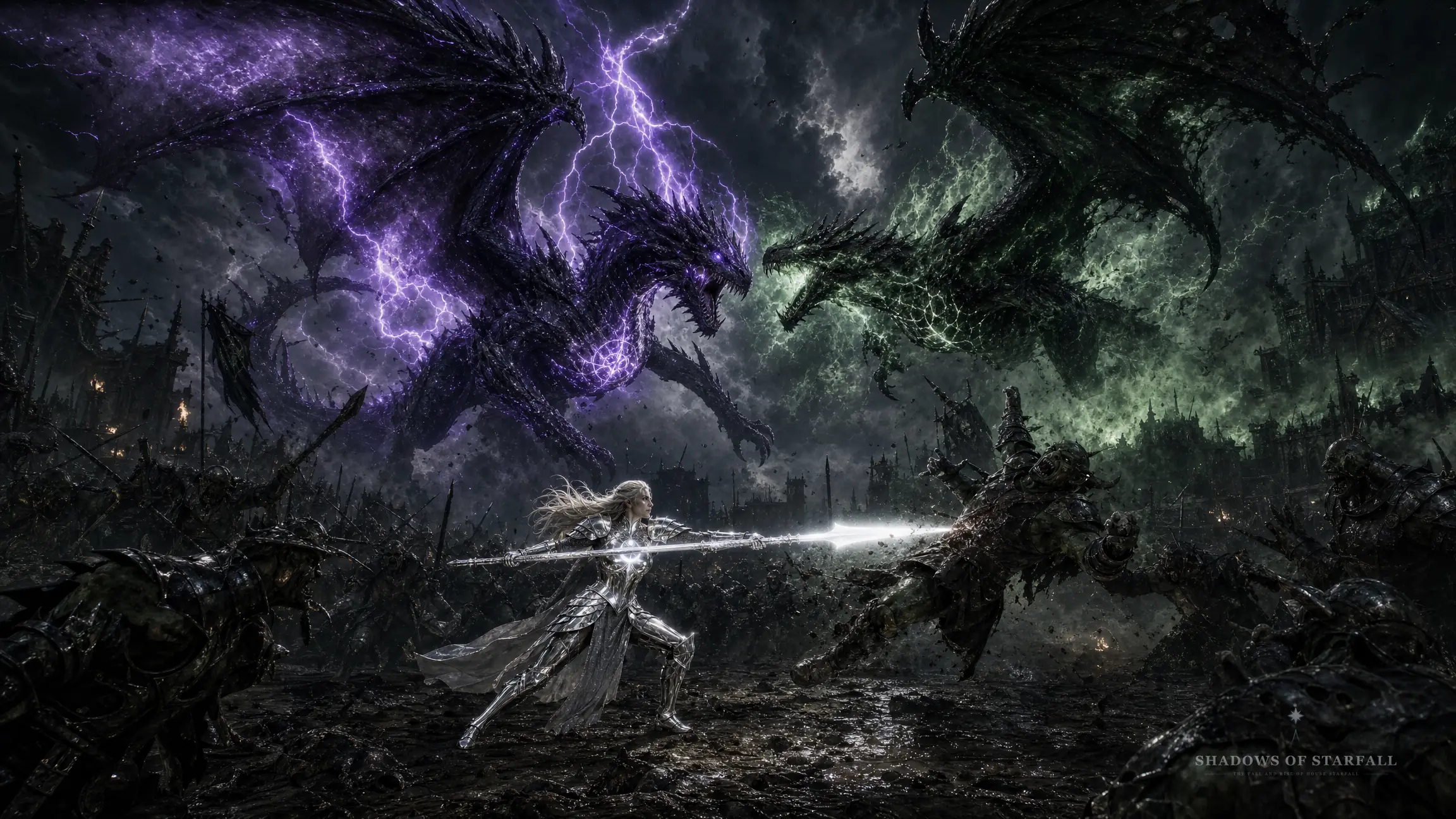 Althaea Silverbeam fighting amid the orcs